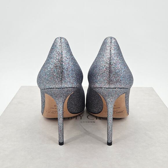 Jimmy Choo 100 Pumps Size 38 Pointed Toe‎ Glitter Heels - Picture 6 of 11